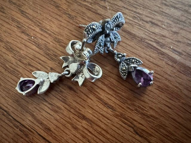 Boucles d'oreille: Ohrhänger, Silber mit Amethyst, viktorianisch – D'occasion à Hindelbank par vey_t 2