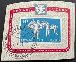 1951 Lunaba Block Luzern sauber ⦿ SBK 180.- günstig