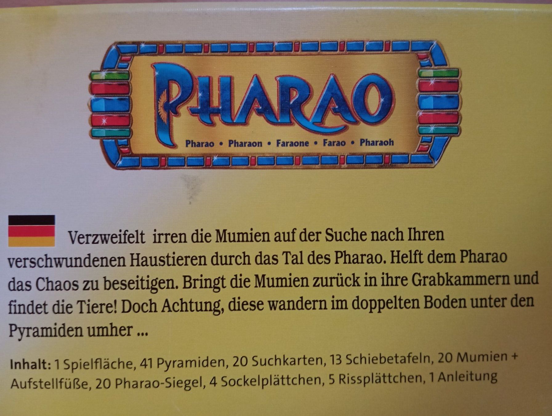 Ravensburger Giochi: RAVENSBURGER Brettspiel "Pharao" ab 8 – Nuovo (secondo la descrizione) da Zeneggen venduto da shemesh_ 3