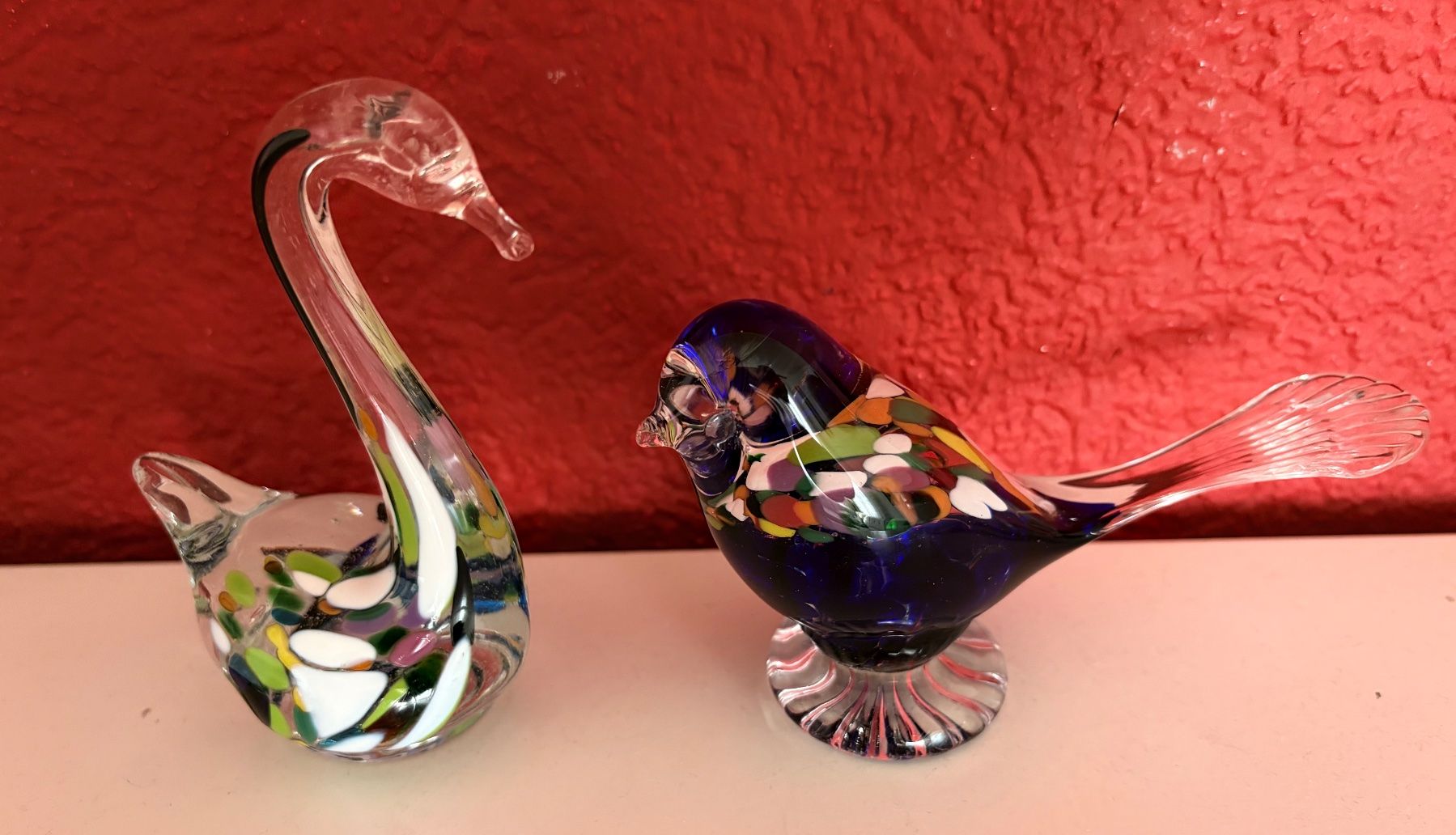 Murano Figuren: 2 Glasfiguren-Murano Schwan & Vogel – Gebraucht aus Zäziwil von Emlea