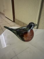 Objet décoratif oiseau verre marron et noir bon état