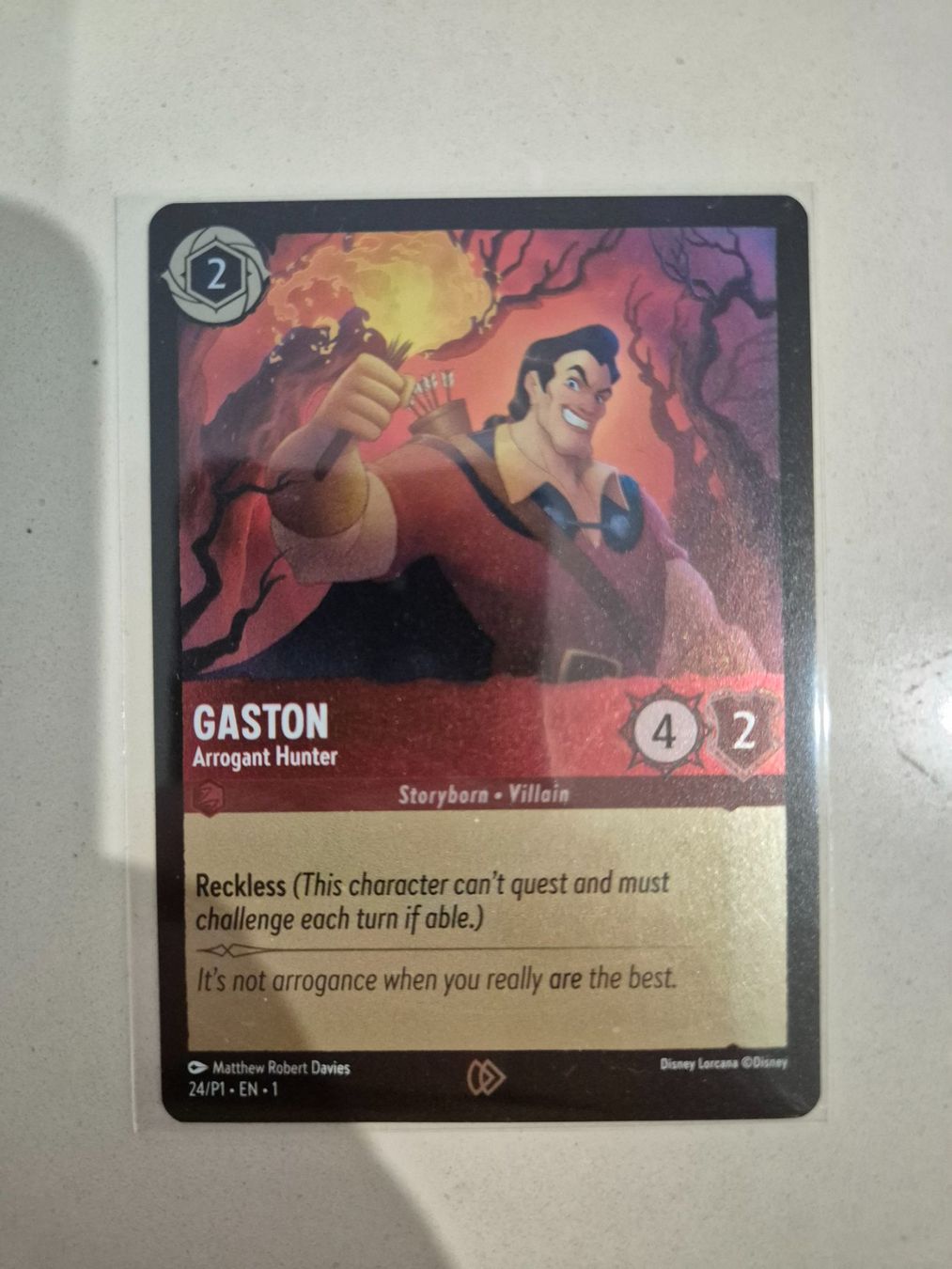 Disney Carte collezionabili: Disney Lorcana Promo 024 Gaston – Nuovo e nell'imballaggio originale da Balerna venduto da Seller127