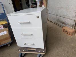 3er Rollcontainer, Feinblech B42x T60 x H57cm, lichtgrau