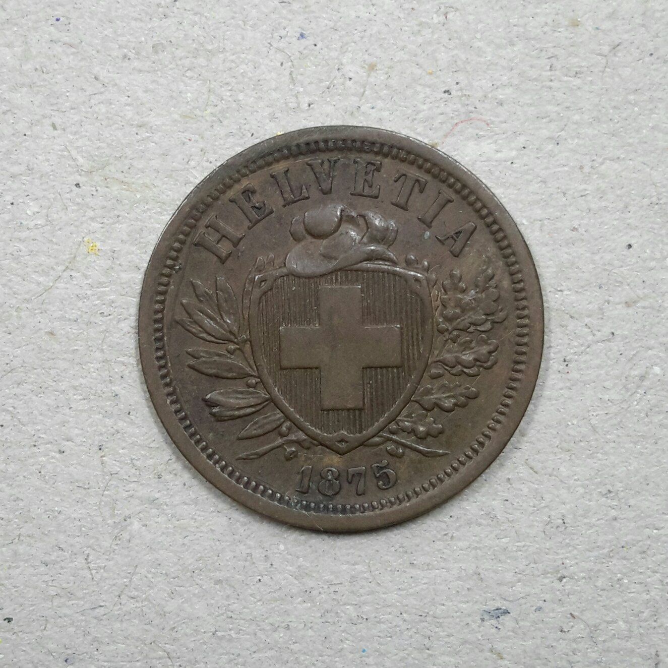 Tutti le monete: 2 Rappen , 1875 , Bronze . – Usato da Burgdorf venduto da Olli.34