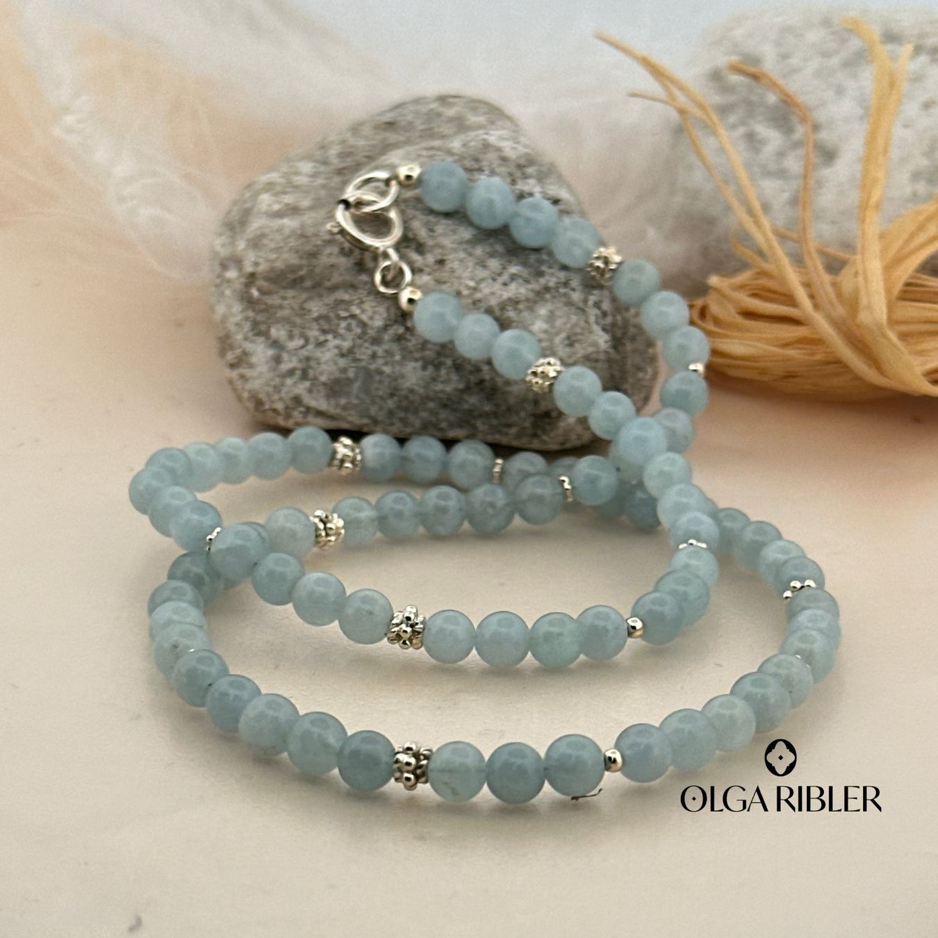 Olga Ribler Catenine: Collier Aquamarin, Silber - 44 cm – Nuovo (secondo la descrizione) da Luzern venduto da byolgaribleroutlet 3