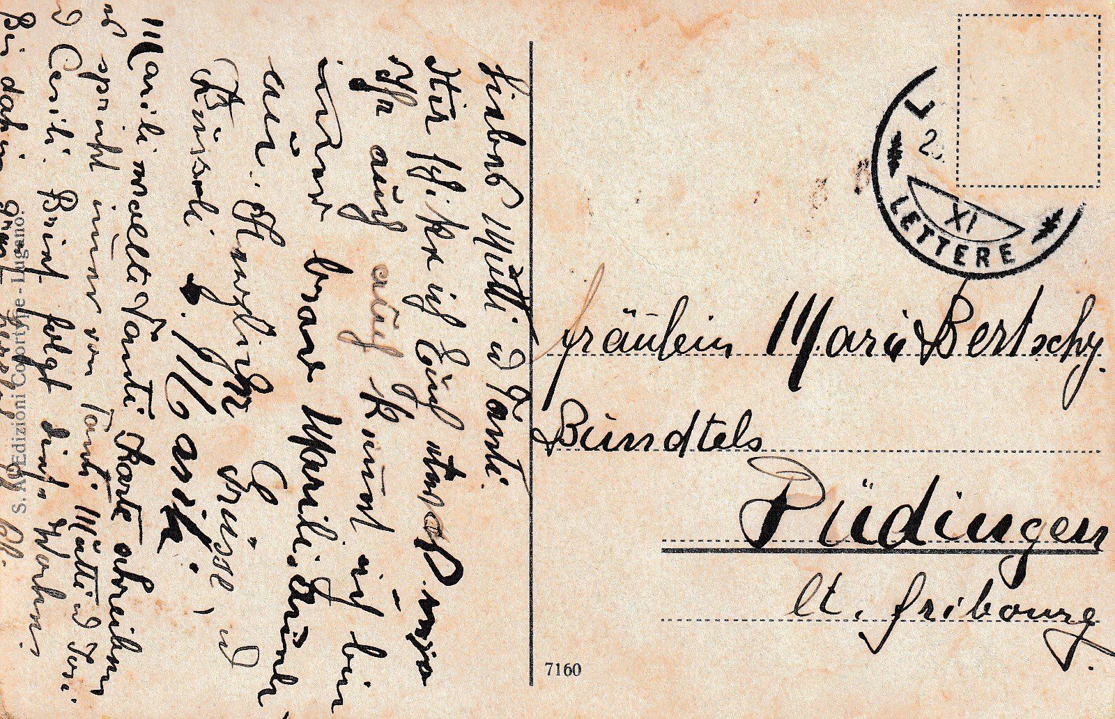 Cartoline postali: AK Lugano gelaufen – Usato da Fribourg venduto da schnalla92 1