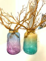 2er Set Dekorative Vasen aus Glas Bunt