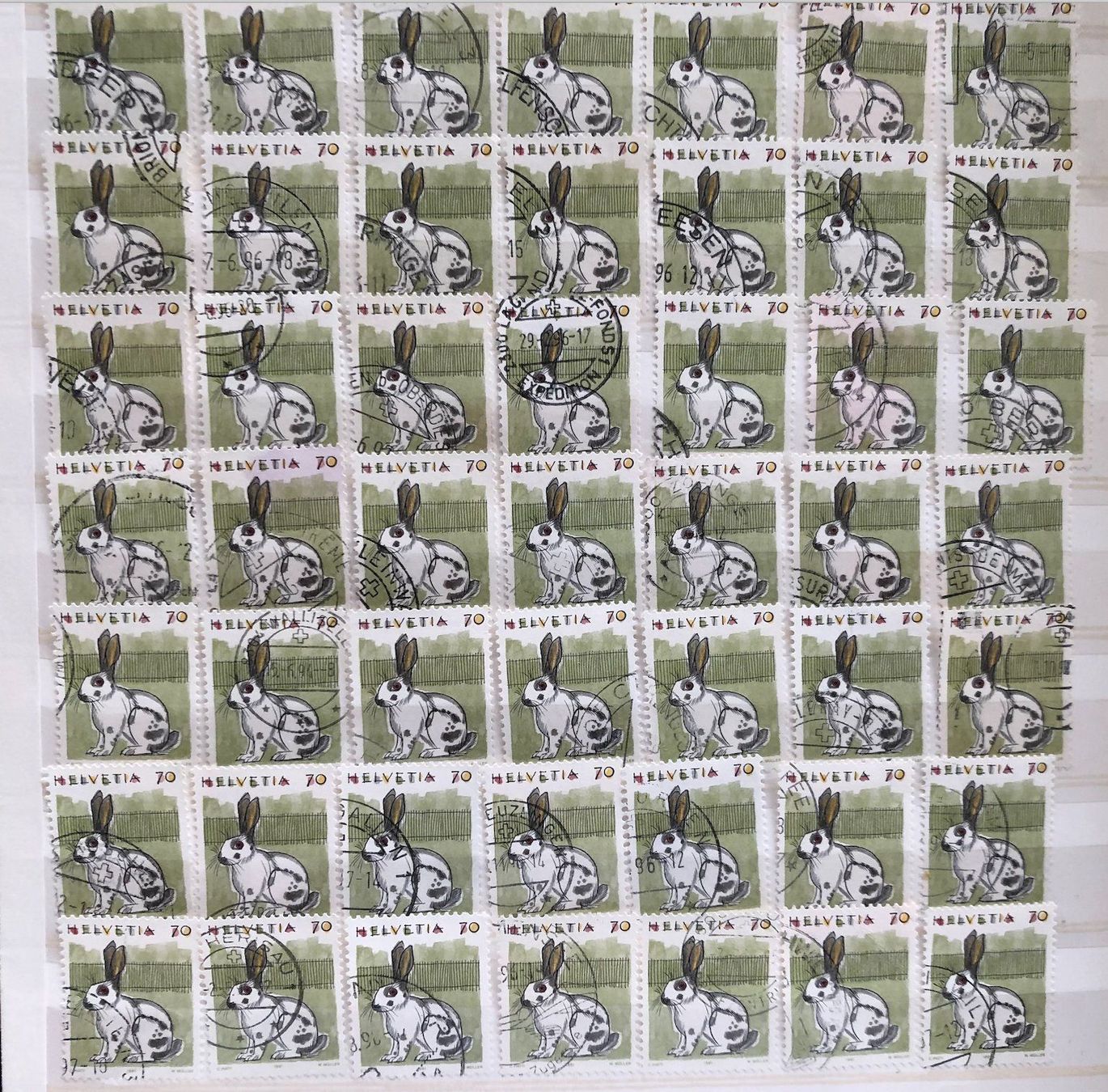 Tutti i francobolli: Nr.791 mit Stempel 70 Stück – Usato da Aarau venduto da Billa007 2