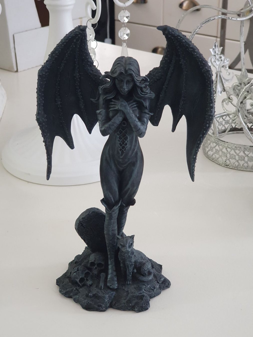 Figuren: Gothic Engel m. Katze 22 cm × 13 cm – Gebraucht aus Münsingen von BlackTears-3