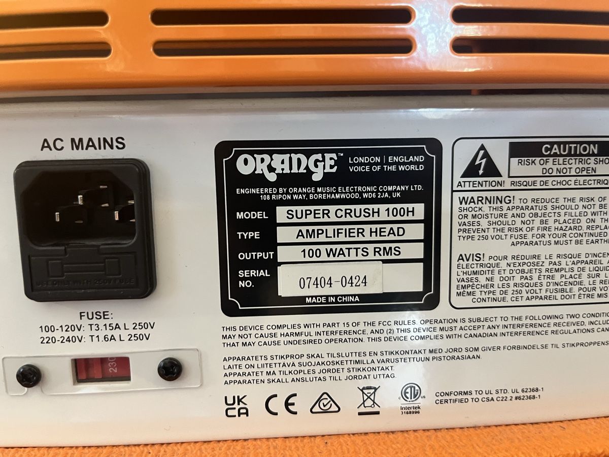 Verstärker: Orange Super Crush 100 Watt Head – Gebraucht aus Winterthur von cousinmary86 3