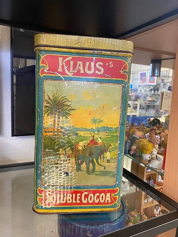 Tutte le decorazioni: Wunderschöne alte Blechdose Klaus`s Cacao Soluble – Usato da Steinhausen venduto da einzelstueck-brocki 1