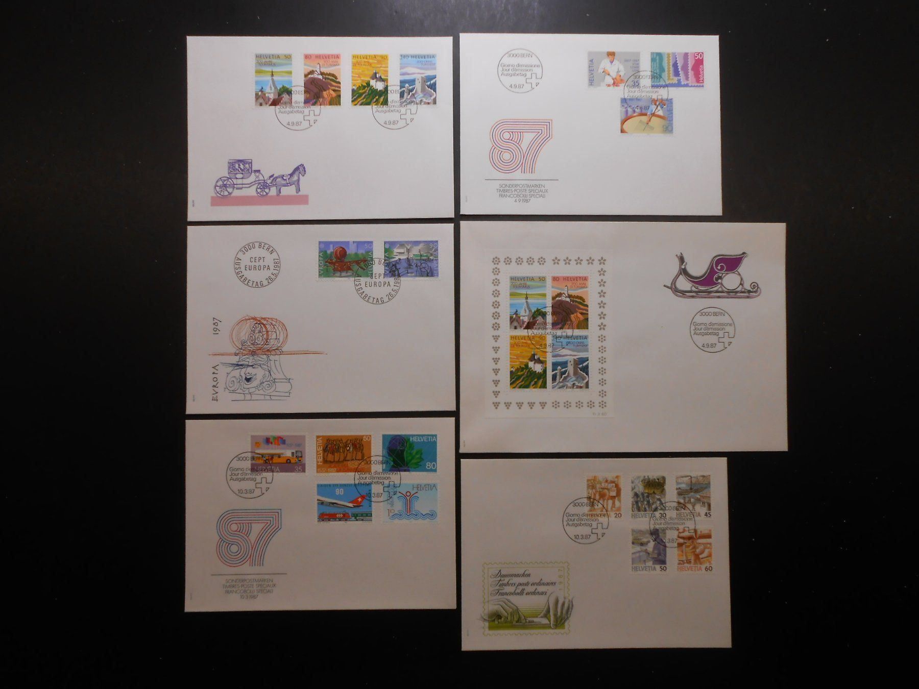Alle Briefmarken: CH FDC  1987  Z CHF 28.50  Lot 119 – Gebraucht aus Hallwil von pkaiser44 1