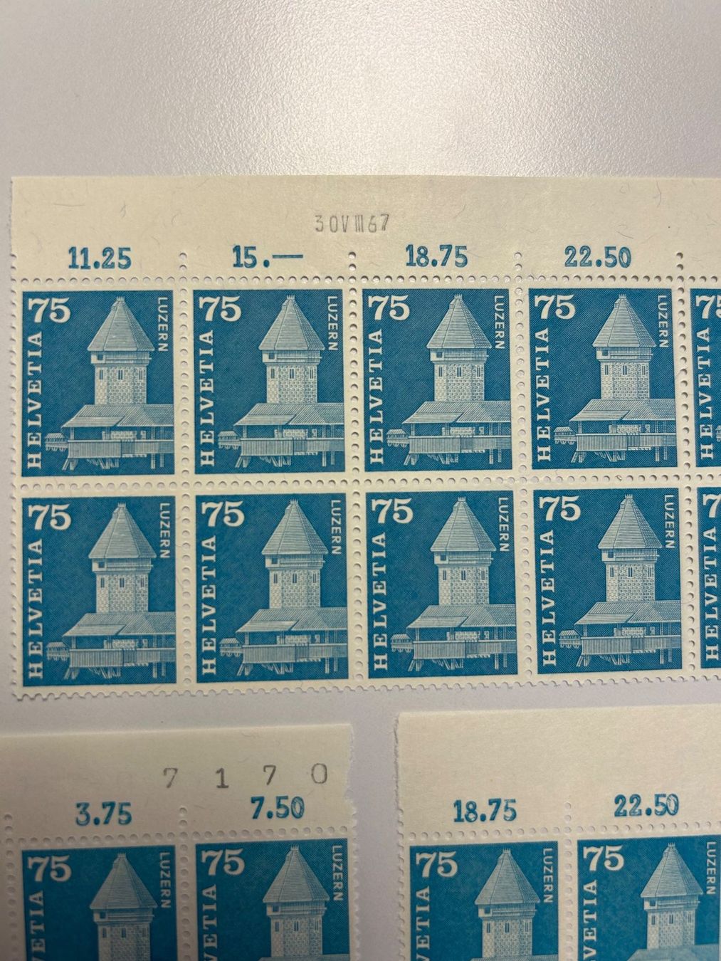 Tutti i francobolli: Wasserturm Luzern 75 Rp. postfrisch, frankaturgültig – Nuovo (secondo la descrizione) da kriens venduto da bst999