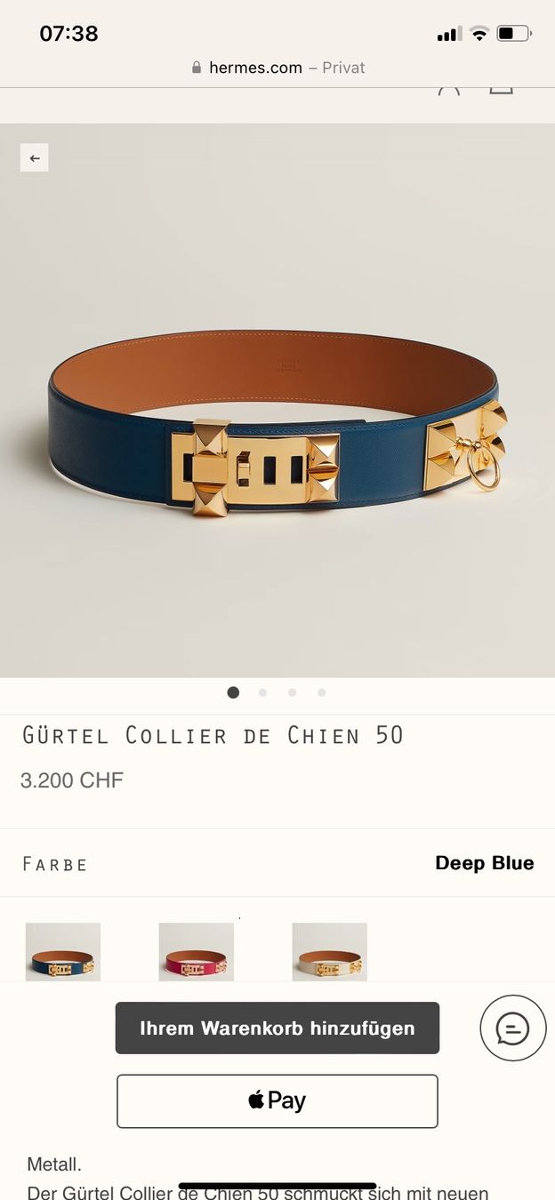 Hermès Cinture: HERMÈS Gürtel Collier de Chien 76cm VINTAGE – Usato da Bützberg venduto da Alexaborn 7