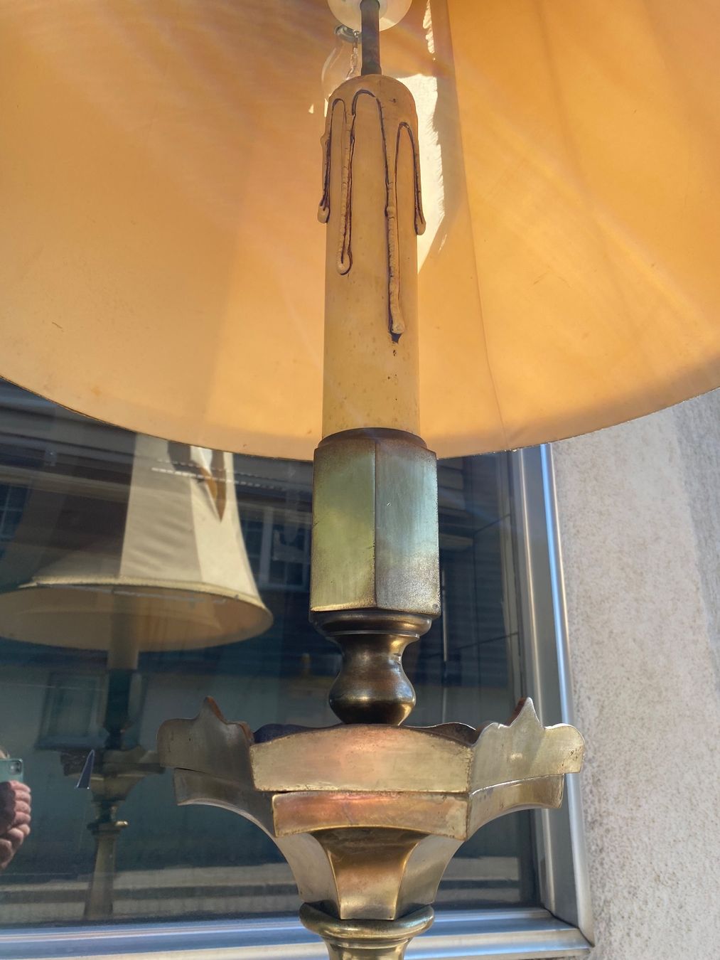 Lampade: Stehlampe Messing Jugendstil mit Schirm, funktionsfähig – Usato da Amden venduto da dubaibaba 1