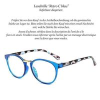 Lesebrille Retro C blau +1.0 +1.5 +2.0 +3.0 +4.0