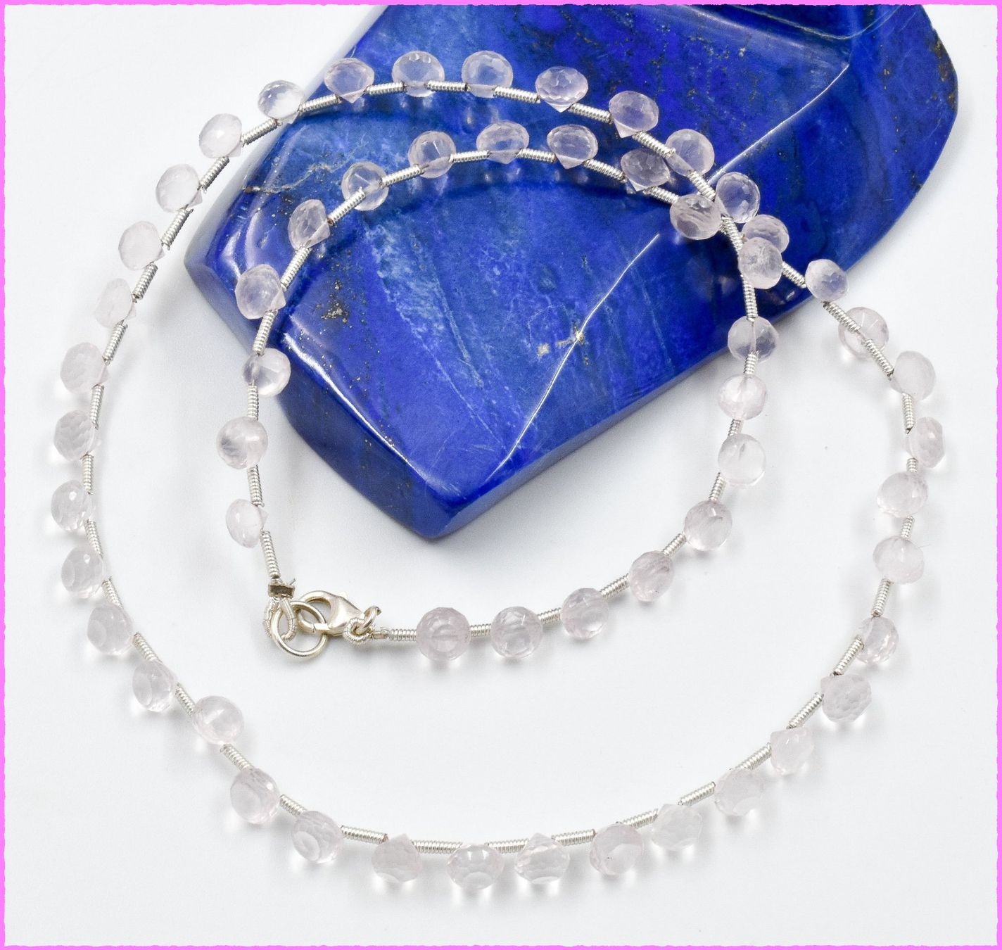 Catenine: Rosenquarz Collier 925 Silber ca. 46cm – Nuovo e nell'imballaggio originale da Oberglatt ZH venduto da Goldfee1 2