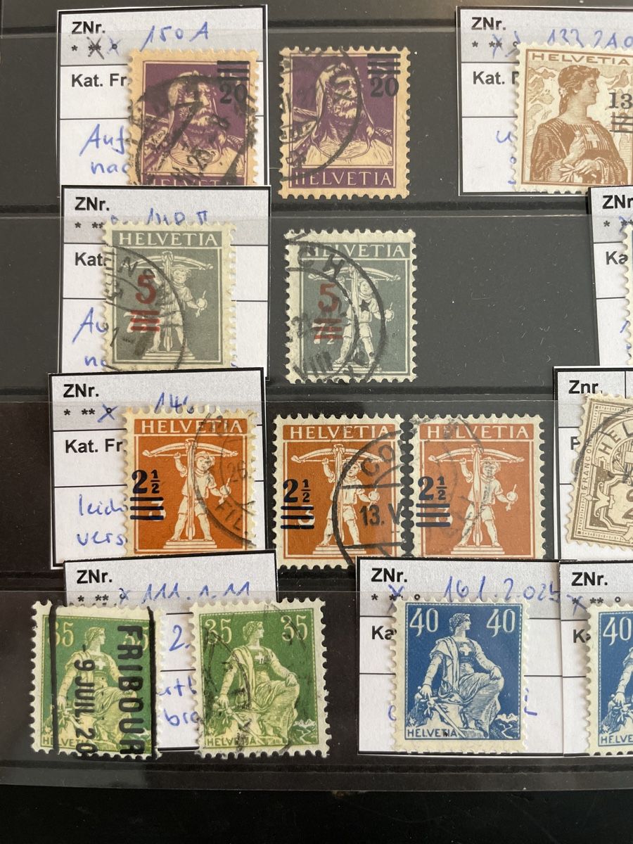 Tutti i francobolli: Abart 22 Briefmarke Top Lot – Usato da Muri AG venduto da Briefmarke-Schweiz 1