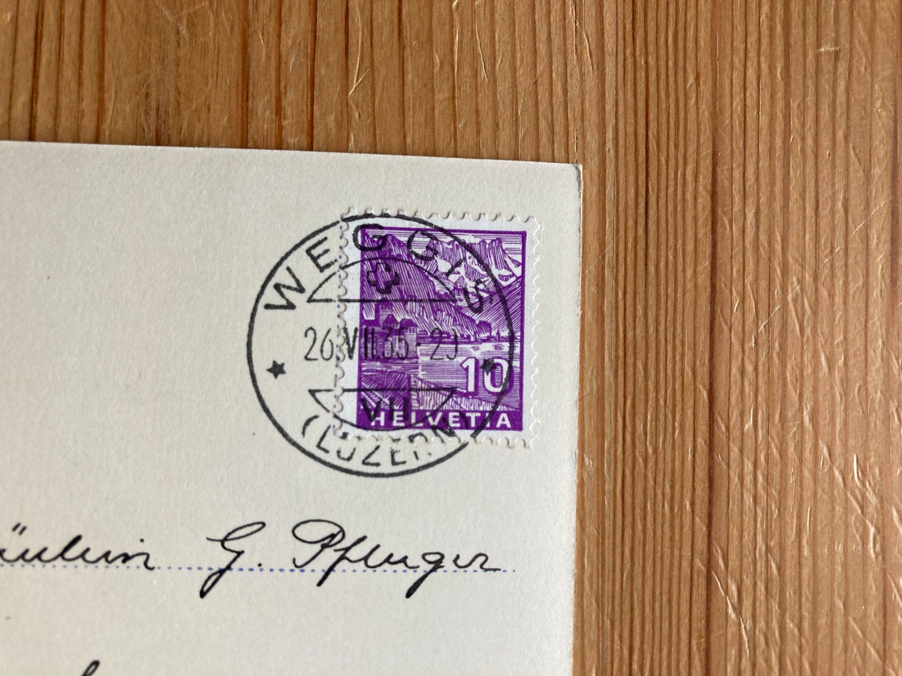 Ansichtskarten: Weggis mit Alpen - AK 1935 – Gebraucht aus Oberuzwil von Henri09 1