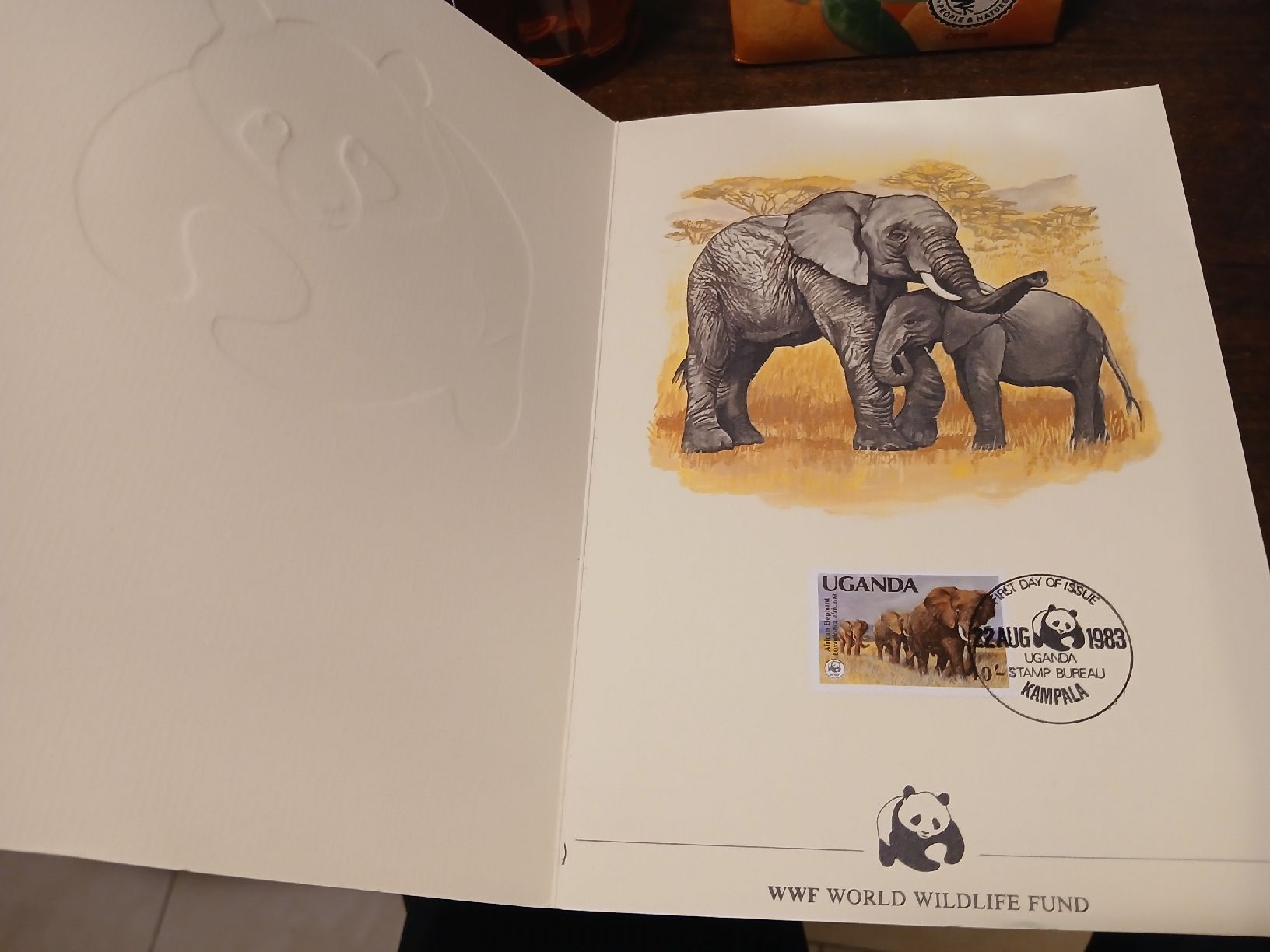 Tutti i francobolli: Carte WWF - Timbre Uganda 1983 éléphants  – Usato da Marly venduto da globetrotter1723