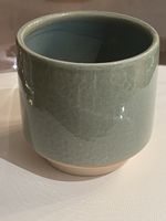 Keramik Übertopf salbei grün Craquelé 12x12 cm modern
