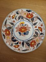 Vintage Dekoteller mit Blumenmuster, Ø 31cm, Gold verziert