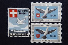 (m363) Brieftaubendienst Wit 10/1**; 22/1 + 25/1 *