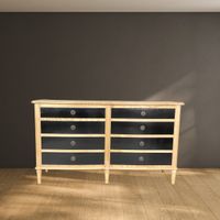 Edle Holzkommode mit schwarzen Schubladen
