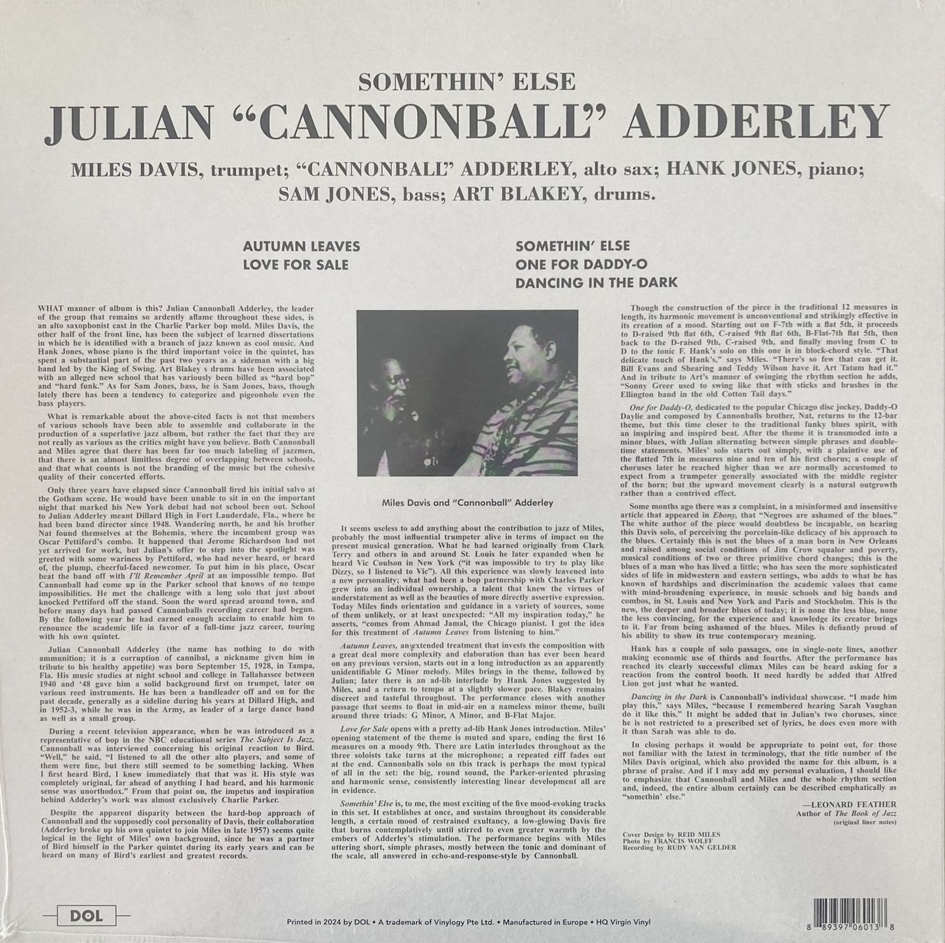 Schallplatten: CANNONBALL ADDERLEY / MILES DAVIS... - SOMETHIN' ELSE – Neu und originalverpackt aus Bottens von hotter-than-hell 1