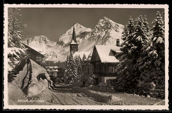 Cartoline postali: AK Arosa, Dorfkirche – Usato da Berlin venduto da bartko-reher