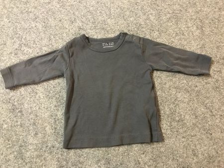 Baby-Shirt Gr. 62 Dunkelgrau Langarm Baumwolle