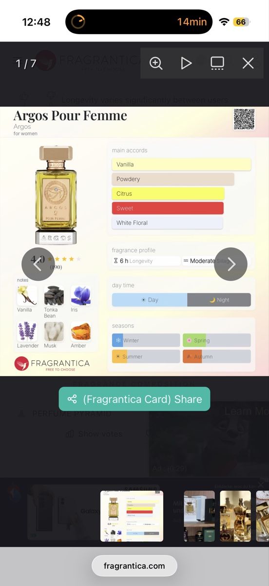 Argos Profumi & Eau de Toilette: Argos Pour Femme, 2 ml – Usato da Sursee venduto da nst_czk2 3