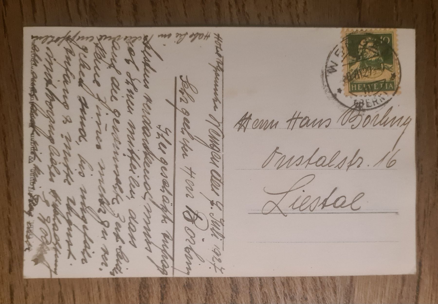 Ansichtskarten: Hotel Alpenruhe, Wengen 1927 – Gebraucht aus Ebikon von Donar50 2