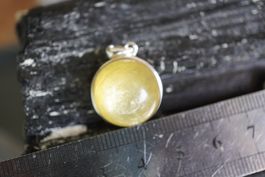 Golden Muskovit  925 Silber 18mm   Anhänger  "TOPSTONE"