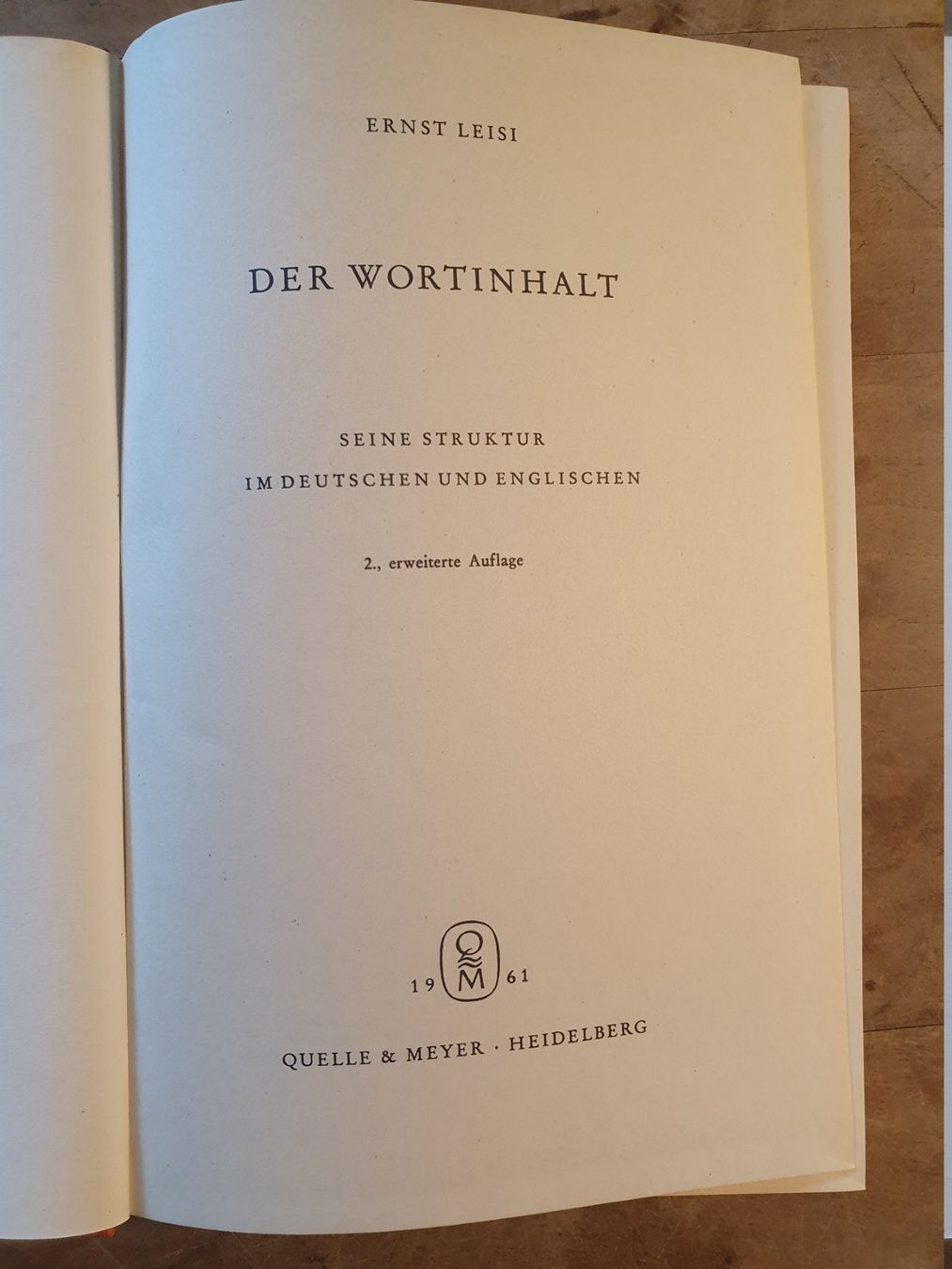 Libri: Der Wortinhalt Ernst Leisi Quelle & Meyer – Usato da Zürich venduto da loosebone 1