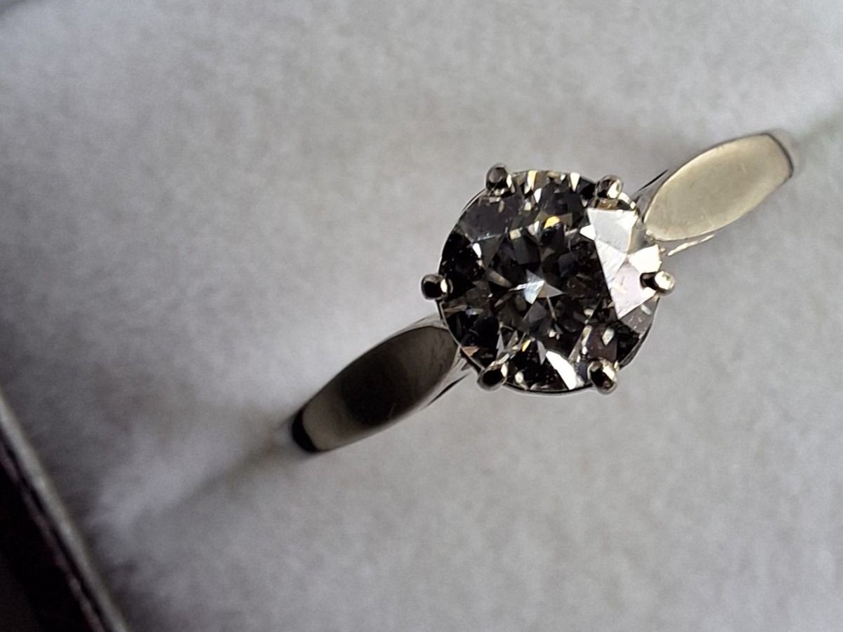Anelli: Brillant-Ring 750 Weissgold Solitaire-Modell – Usato da Wettingen venduto da Blau8 6