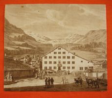 LEUKERBAD, AQUATINTA UM 1840