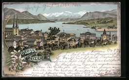 Litho Luzern, Teilansicht mit Hotel