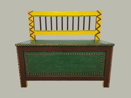 Bunte Truhenbank, Holz, vintage Stil - Hingucker!