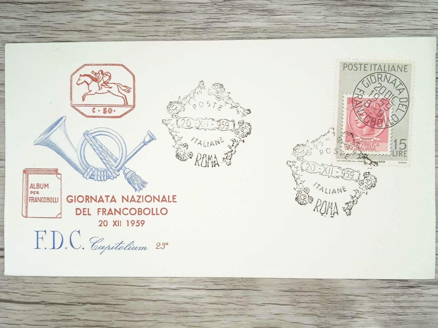 Alle Briefmarken: TR100 Enveloppe + Timbre Italie 1959 – Gebraucht aus Cousset von Patrick_Collections