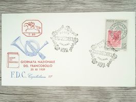 TR100 Enveloppe + Timbre Italie 1959