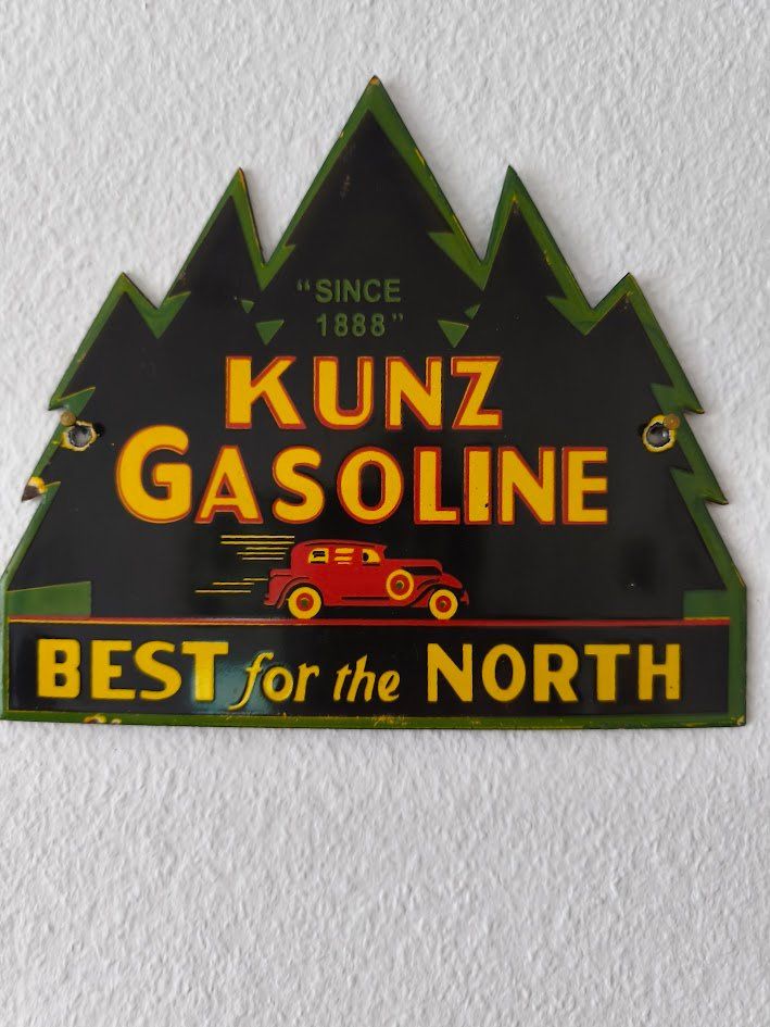 Insegne: Kunz Gasoline, 20x17,5cm – Usato da Stallikon venduto da Signs-World