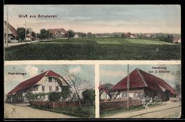AK Schalunen, Post-Ablage, Geschäft von J. Affolter und Tota