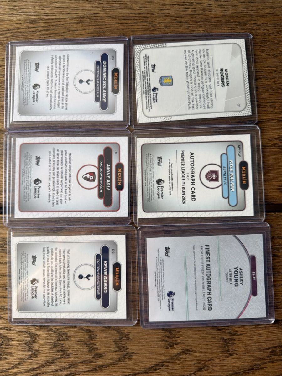 Topps Carte collezionabili: Premier League numbered auto Rogers Walker Young Solanke – Usato da Praz (Vully) venduto da ShoreCards 1