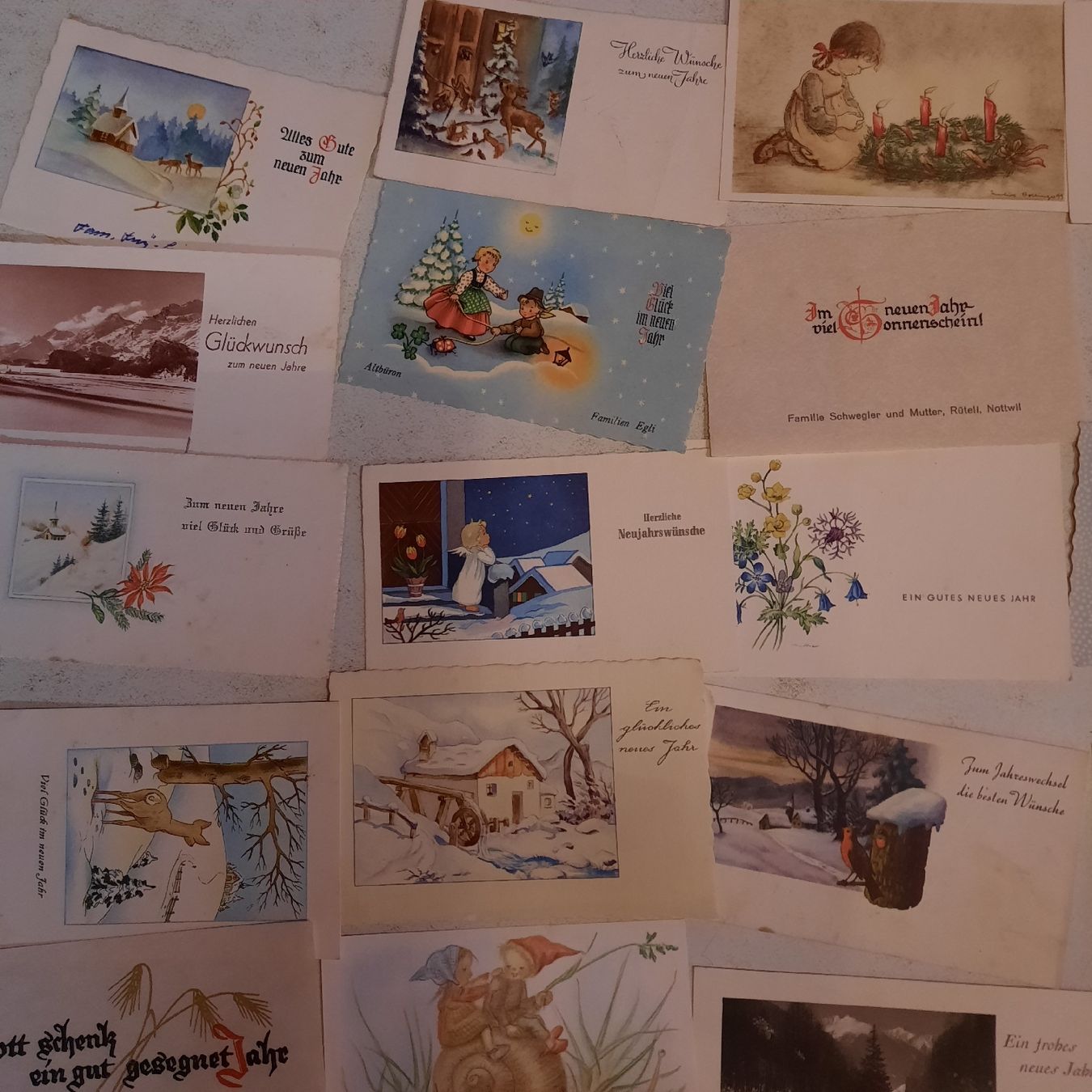 Cartoline: Sammlung kleine Neujahrskarten von ca. 1950 – Usato da Nottwil venduto da mar_jqm7 7