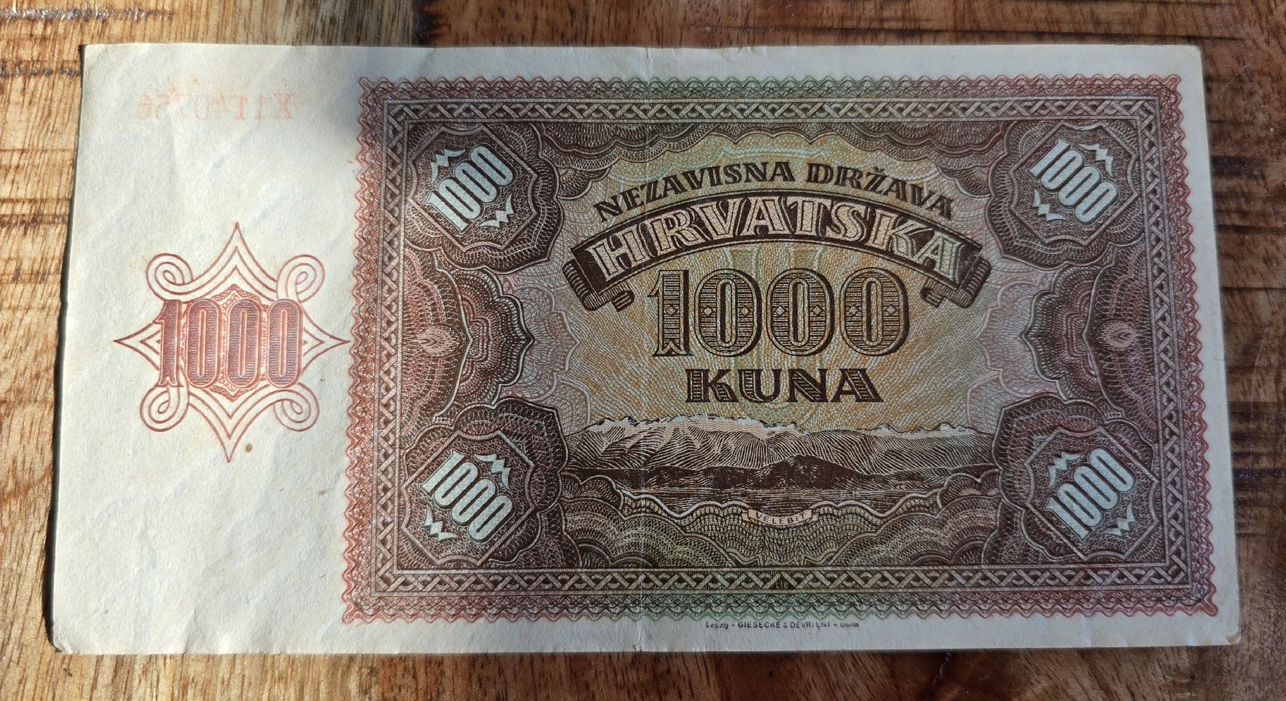 Banconote: Kroatien 1000 Kuna 1941 – Usato da Rotkreuz venduto da Titotesla 1