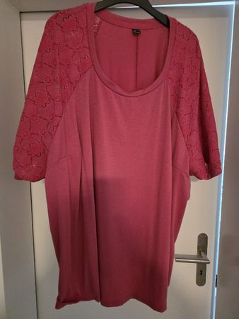 Shein T-Shirt rosa Spitze Ärmel Grösse 7XL neuwertig