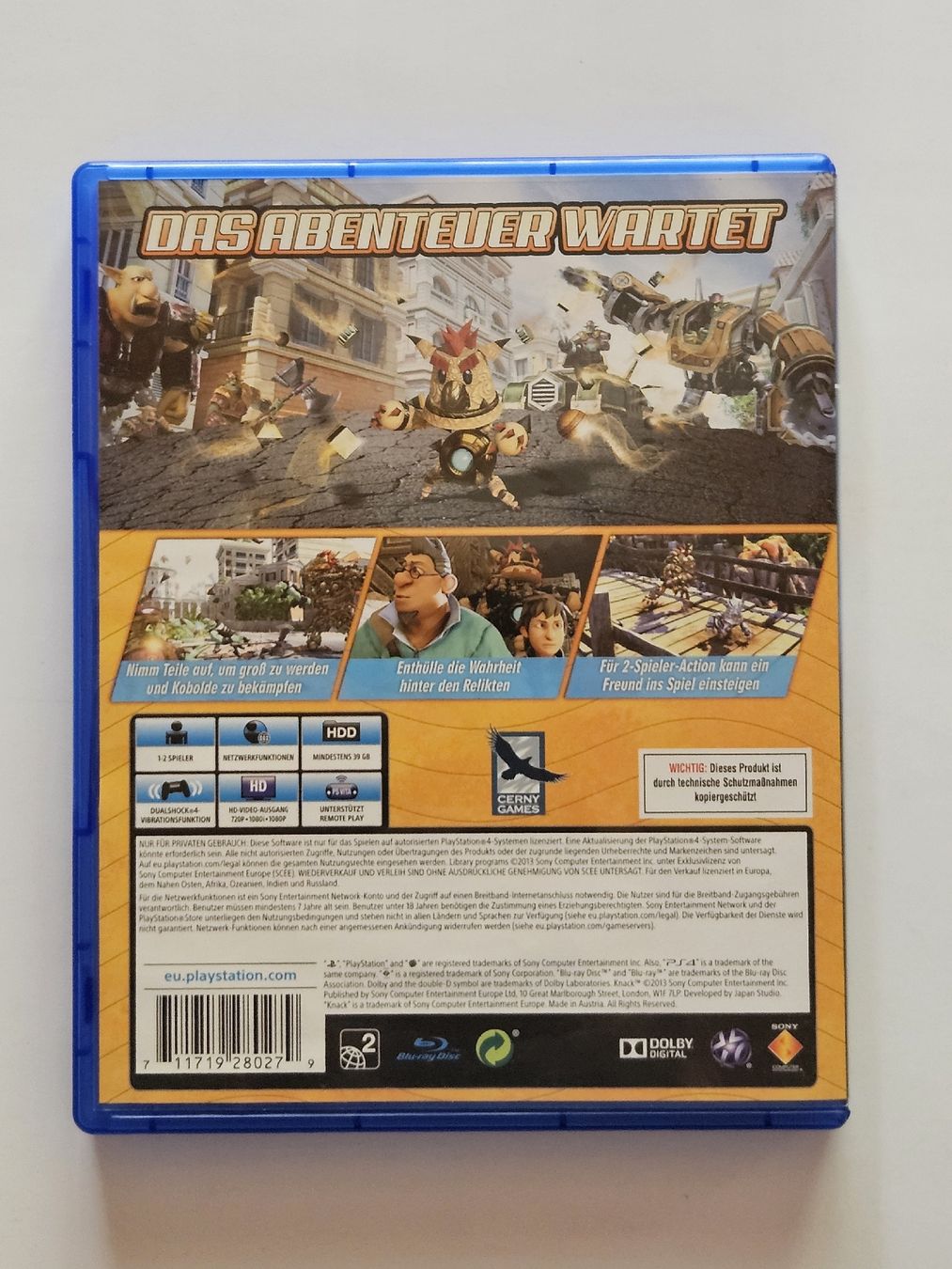 Giochi: Knack PS4 Abenteuer Spiel / #WT18 – Usato da Oberdorf BL venduto da BaldenEagle 3