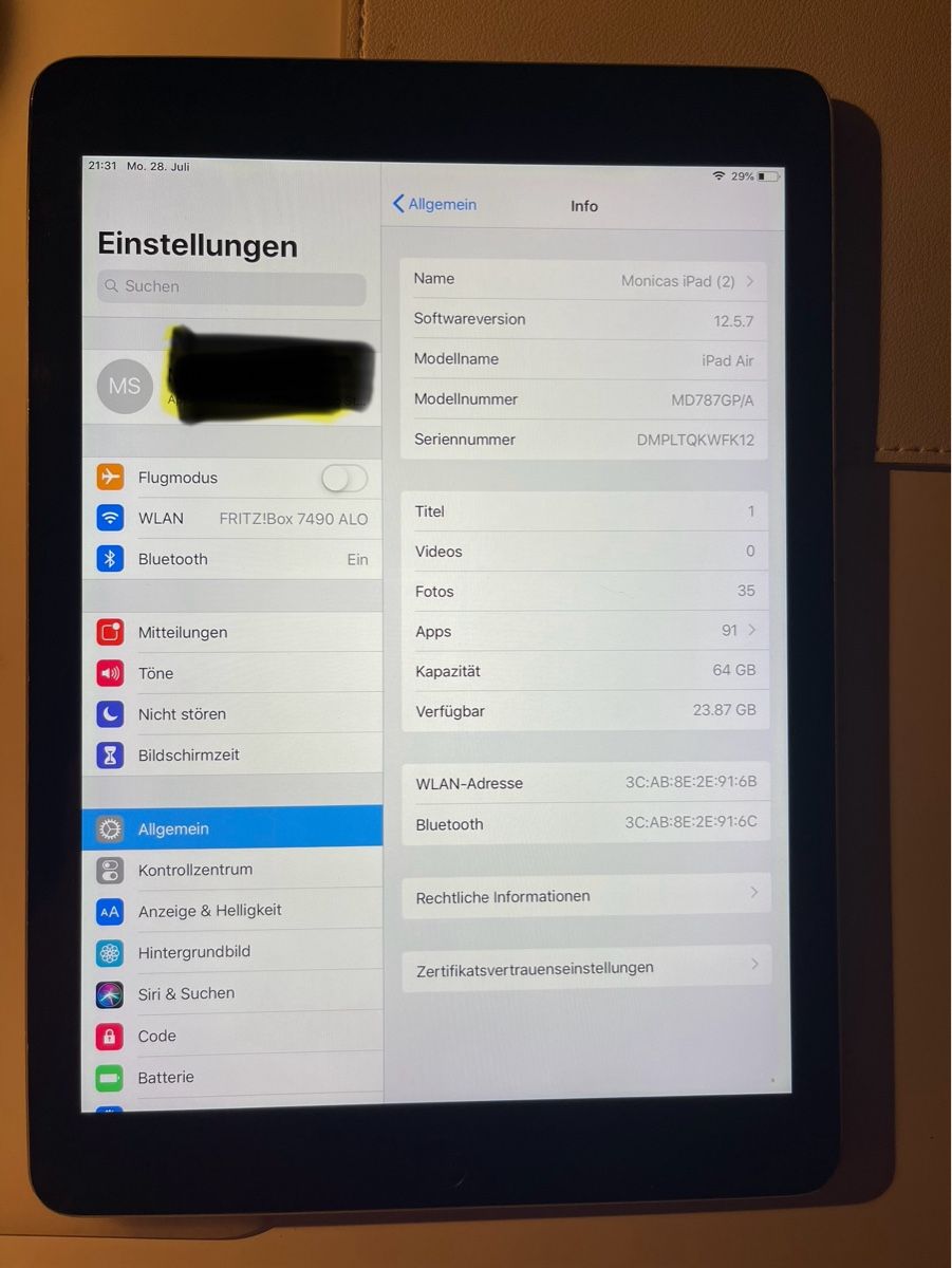 Apple Tablet PC: Apple iPad Air, 64 GB – Usato da Pfeffingen venduto da Twoa 2