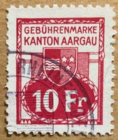 Fiskalmarke Kanton Aargau AG - 10 Fr.